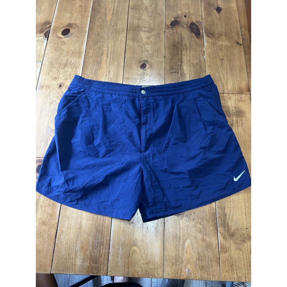 Vintage Nike Men's XL Navy Blue Activewear Shorts‎ Elastic Waist Drawstring